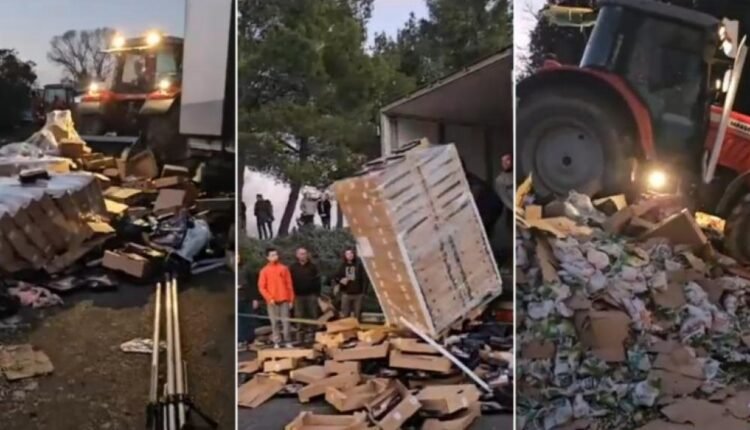 Ξεφεύγει-η-κατάσταση!-Γάλλοι-αγρότες-καταστρέφουν-φορτηγά-τροφίμων-που-έρχονται-από-εξωτερικό