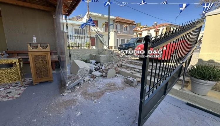 Αργολίδα:-Πήγε-να-ανάψει-κερί-για-τον-Άγιο-Δημήτριο-και-γκρέμισε-την-εκκλησία:-Μπλόκαραν-τα-φρένα-της